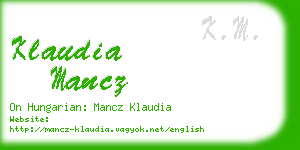 klaudia mancz business card